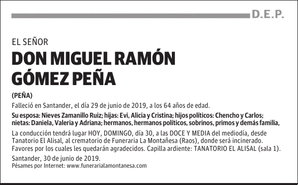 DON MIGUEL RAMÓN GÓMEZ PEÑA