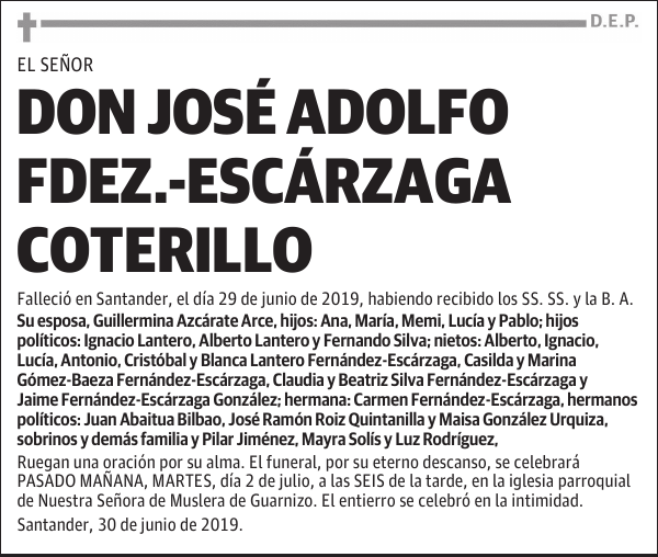 DON JOSÉ ADOLFO FDEZ.-ESCÁRZAGA COTERILLO