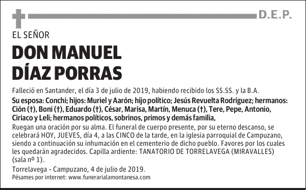 DON MANUEL DÍAZ PORRAS