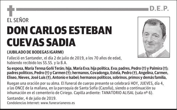 DON CARLOS ESTEBAN CUEVAS SADIA