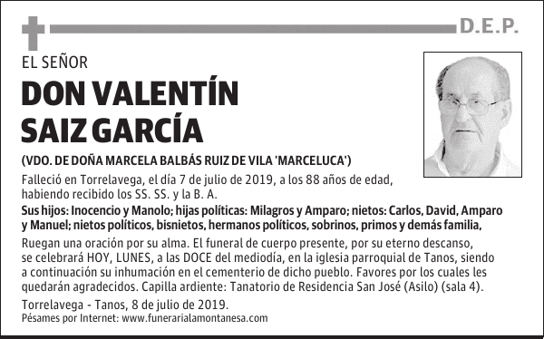 DON VALENTÍN SAIZ GARCÍA