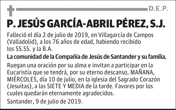 P. JESÚS GARCÍA-ABRIL PÉREZ, S.J.