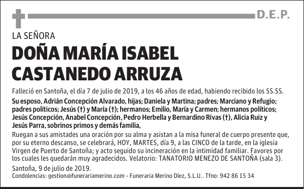 MARÍA ISABEL CASTANEDO ARRUZA