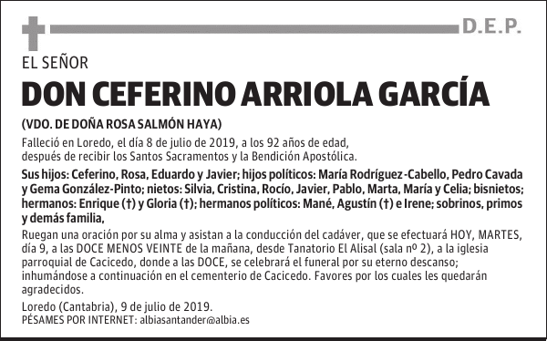 DON CEFERINO ARRIOLA GARCÍA