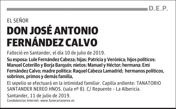 DON JOSÉ ANTONIO FERNÁNDEZ CALVO