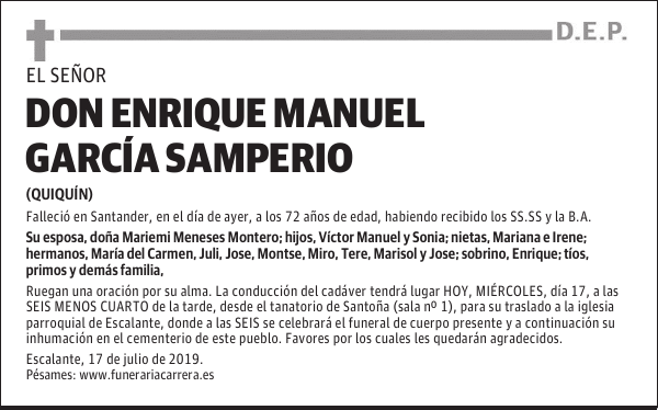 DON ENRIQUE MANUEL GARCÍA SAMPERIO