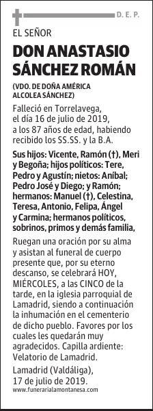DON ANASTASIO SÁNCHEZ ROMÁN