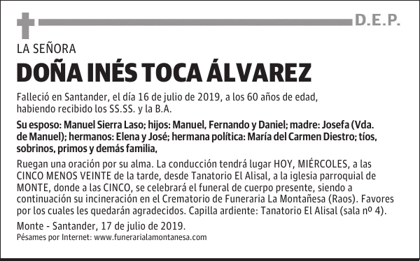 DOÑA INÉS TOCA ÁLVAREZ