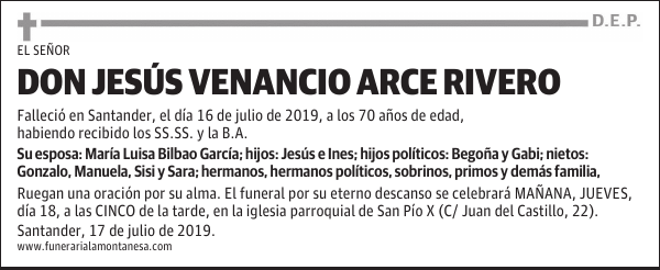 DON JESÚS VENANCIO ARCE RIVERO