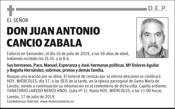DON JUAN ANTONIO CANCIO ZABALA
