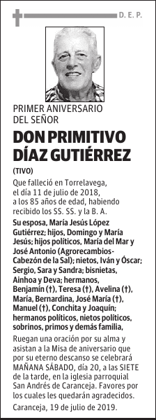 DON PRIMITIVO DÍAZ GUTIÉRREZ
