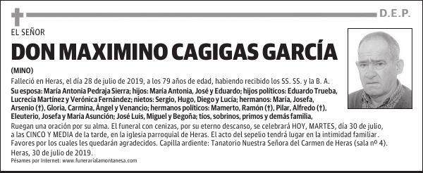 DON MAXIMINO CAGIGAS GARCÍA