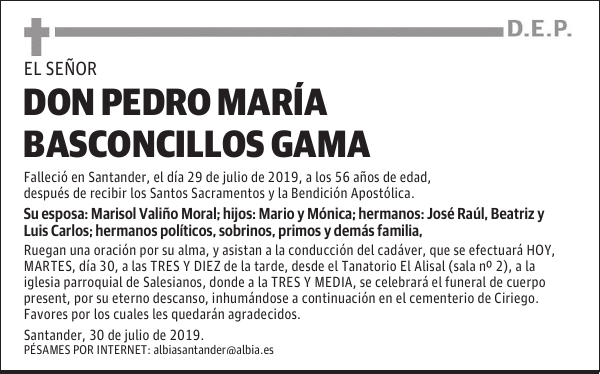 DON PEDRO MARÍA BASCONCILLOS GAMA