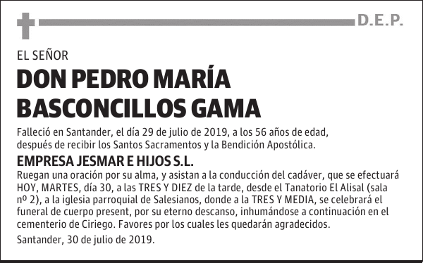 DON PEDRO MARÍA BASCONCILLOS GAMA
