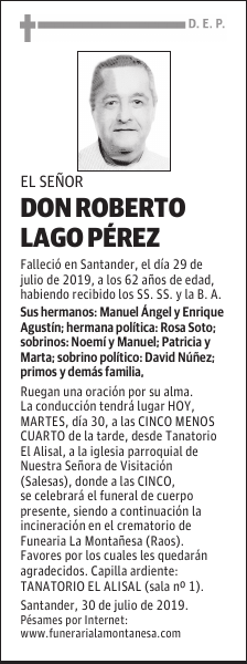 DON ROBERTO LAGO PÉREZ