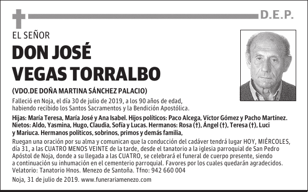 DON JOSÉ VEGAS TORRALBO