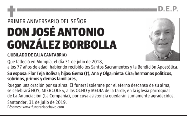 DON JOSÉ ANTONIO GONZÁLEZ BORBOLLA