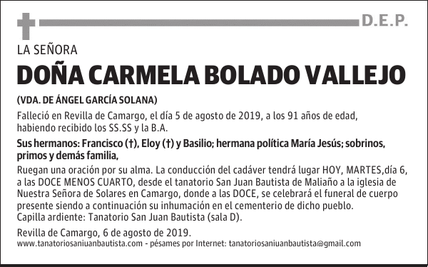 DOÑA CARMELA BOLADO VALLEJO