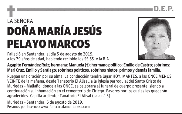 DOÑA MARÍA JESÚS PELAYO MARCOS