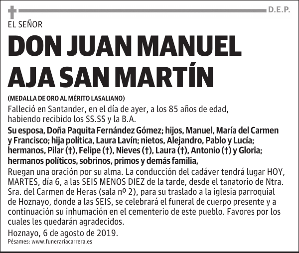 DON JUAN MANUEL AJA SAN MARTÍN