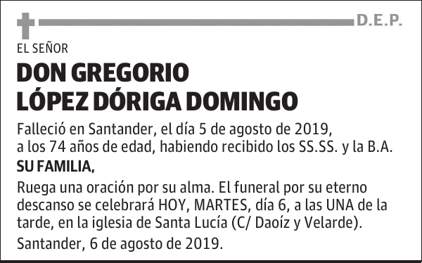 DON GREGORIO LÓPEZ DÓRIGA DOMINGO