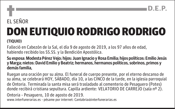 DON EUTIQUIO RODRIGO RODRIGO