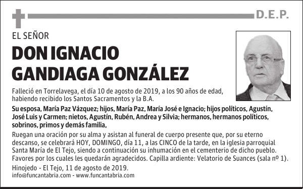 DON IGNACIO GANDIAGA GONZÁLEZ