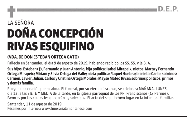 DOÑA CONCEPCIÓN RIVAS ESQUIFINO