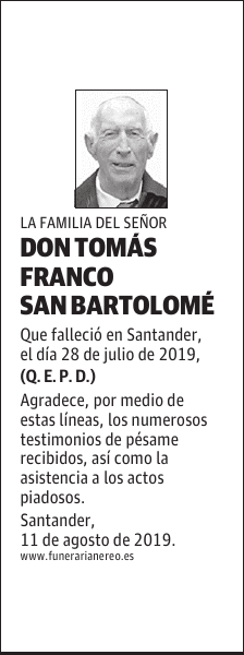 DON TOMÁS FRANCO SAN BARTOLOMÉ