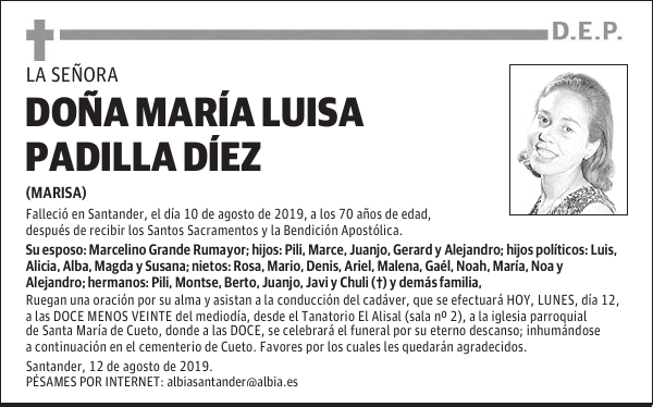 DOÑA MARÍA LUISA PADILLA DÍEZ