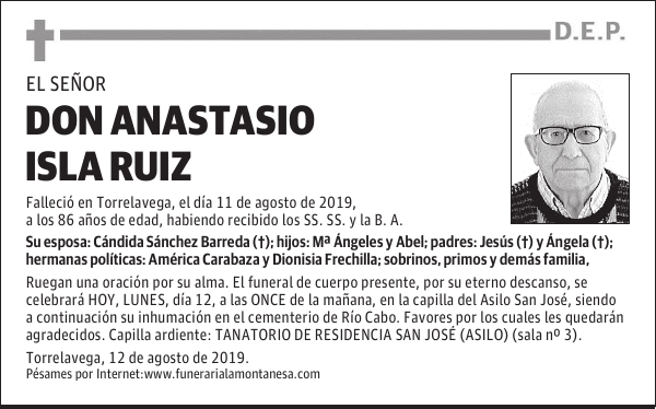 DON ANASTASIO ISLA RUIZ