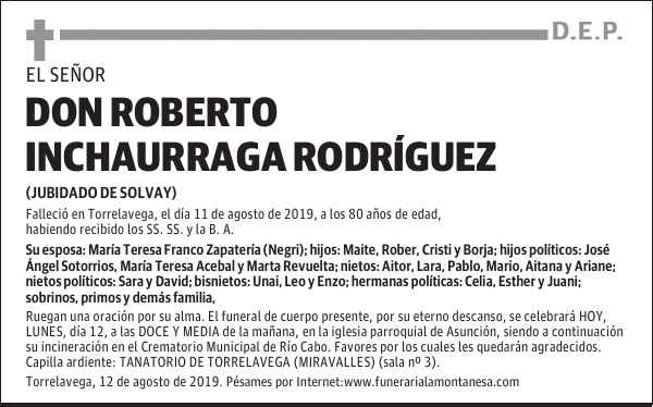 DON ROBERTO INCHAURRAGA RODRÍGUEZ