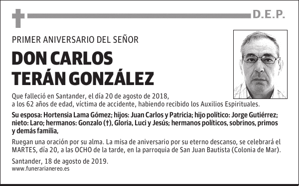 DON CARLOS TERÁN GONZÁLEZ