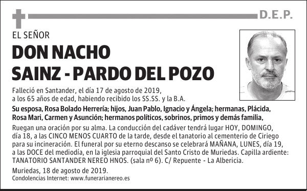 DON NACHO SAINZ - PARDO DEL POZO