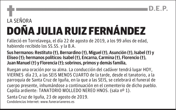 DOÑA JULIA RUIZ FERNÁNDEZ
