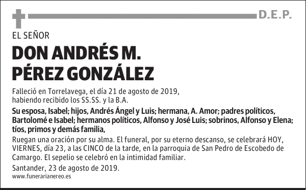DON ANDRÉS M. PÉREZ GONZÁLEZ