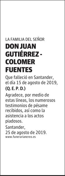 DON JUAN GUTIÉRREZ - COLOMER FUENTES