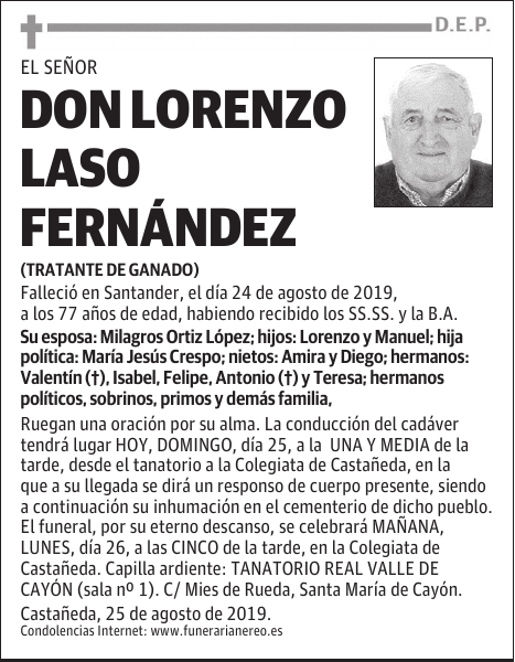 DON LORENZO LASO FERNÁNDEZ