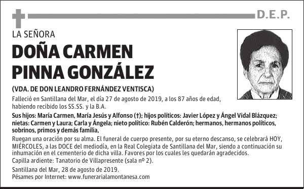 DOÑA CARMEN PINNA GONZÁLEZ