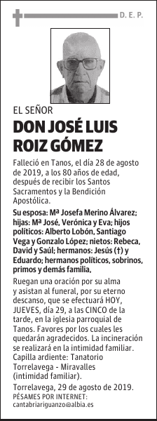 DON JOSÉ LUIS ROIZ GÓMEZ