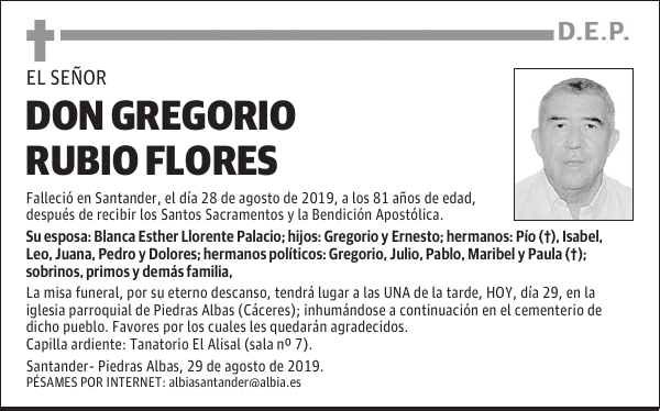 DON GREGORIO RUBIO FLORES