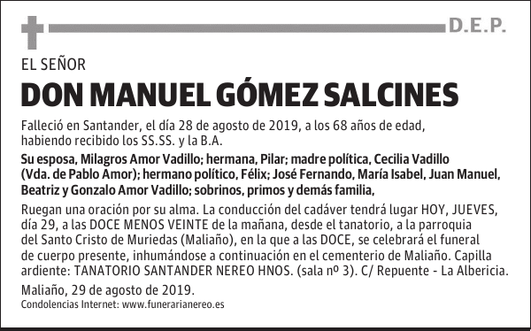 DON MANUEL GÓMEZ SALCINES