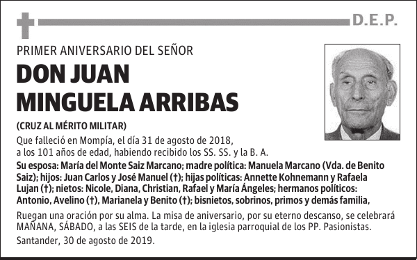 JUAN MINGUELA ARRIBAS