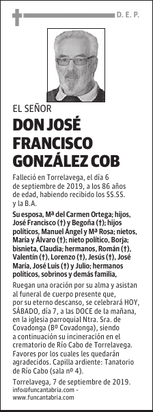 DON JOSÉ FRANCISCO GONZÁLEZ COB