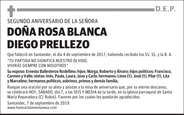 DOÑA ROSA BLANCA DIEGO PRELLEZO