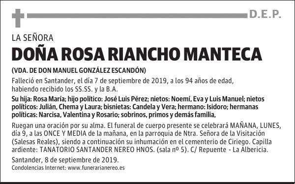 DOÑA ROSA RIANCHO MANTECA