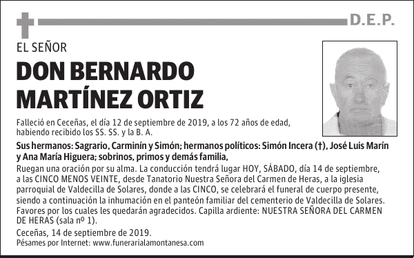 DON BERNARDO MARTÍNEZ ORTIZ