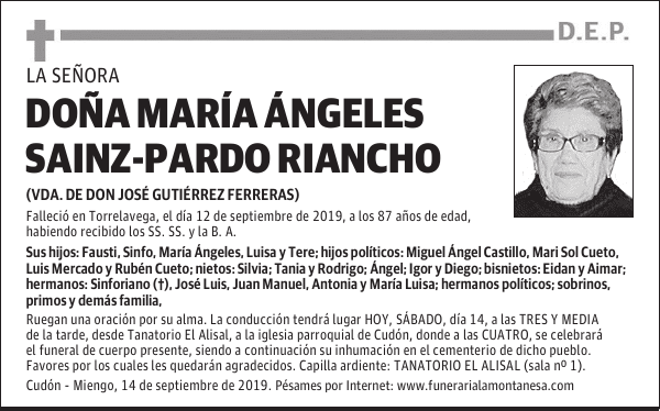 DOÑA MARÍA ÁNGELES SAINZ-PARDO RIANCHO
