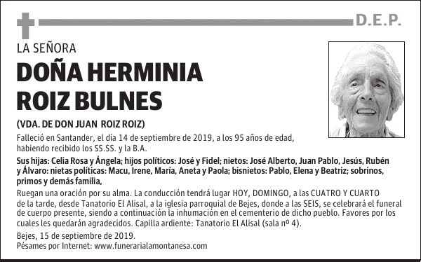 DOÑA HERMINIA ROIZ BULNES