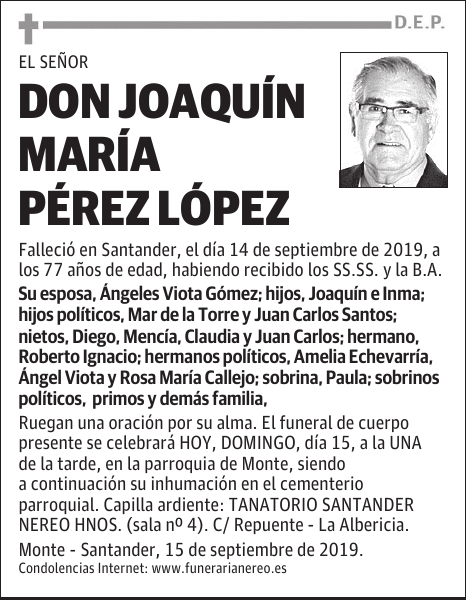 DON JOAQUÍN MARÍA PÉREZ LÓPEZ